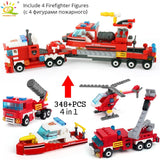 348pcs Fire Fighting 4in1 Trucks - Girly Wavy