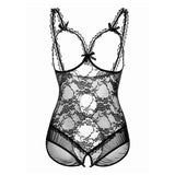 Open Crotch Women Lace Lingerie Transparent Nuisette - Girly Wavy