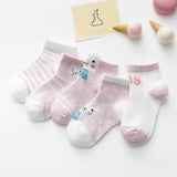 5Pairs/lot 0-2Y Infant Baby Socks - Girly Wavy