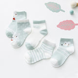 5Pairs/lot 0-2Y Infant Baby Socks - Girly Wavy