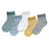 5Pairs/lot 0-2Y Infant Baby Socks - Girly Wavy