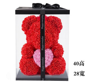 Rose Bear Roses Teddy Bear Artificial Flower - Girly Wavy