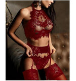 Hot Women Sexy Lace Sheer Bra Set Underwear Women Girls  Dress Bra Briefs Set - Girly Wavy