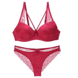 lace lingerie set push up red lingerie - Girly Wavy