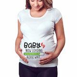 Women Pregnancy Clothes Baby Now Loading T Shirt - Girly Wavy