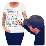 Women Pregnancy Clothes Baby Now Loading T Shirt - Girly Wavy