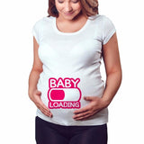 Women Pregnancy Clothes Baby Now Loading T Shirt - Girly Wavy