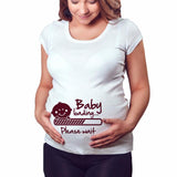 Women Pregnancy Clothes Baby Now Loading T Shirt - Girly Wavy