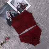 Transparent Lace Bra and Panty Set Women - Girly Wavy