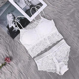 Transparent Lace Bra and Panty Set Women - Girly Wavy