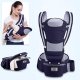 Ergonomic Baby Carrier Infant Baby Hipseat Carrier Front Facing Kangaroo - Girly Wavy