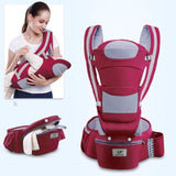 Ergonomic Baby Carrier Infant Baby Hipseat Carrier Front Facing Kangaroo - Girly Wavy