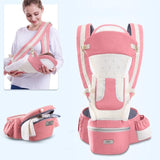 Ergonomic Baby Carrier Infant Baby Hipseat Carrier Front Facing Kangaroo - Girly Wavy