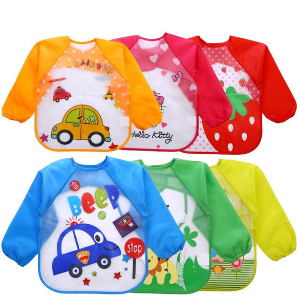 Baby Boy Bibs Waterproof Long Sleeve - Girly Wavy