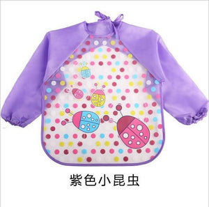 Baby Boy Bibs Waterproof Long Sleeve - Girly Wavy