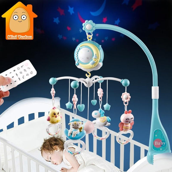 Mobile Bed Bell Musical Box Projection For Newborn - Girly Wavy