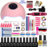 Nail Set UV LED Lamp Dryer  Kit Soak Off Manicure Tools - Girly Wavy