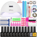 Nail Set UV LED Lamp Dryer  Kit Soak Off Manicure Tools - Girly Wavy