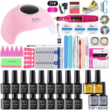 Nail Set UV LED Lamp Dryer  Kit Soak Off Manicure Tools - Girly Wavy