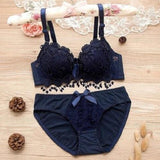 lingerie set thin embroidery push up bra set - Girly Wavy