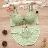 lingerie set thin embroidery push up bra set - Girly Wavy