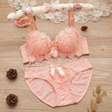 lingerie set thin embroidery push up bra set - Girly Wavy