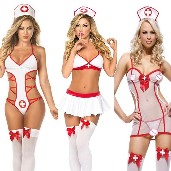 Lingerie Hot Women Erotic Dress Cosplay Nurse Uniform  Underwear - Girly Wavy